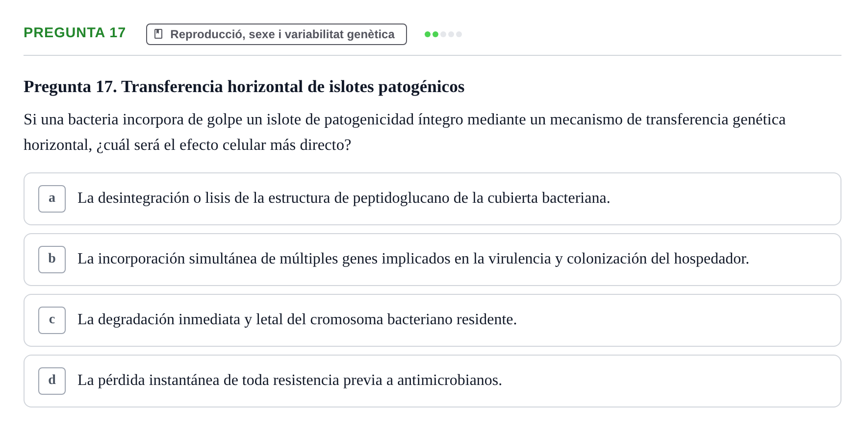 Enunciado: Pregunta 17