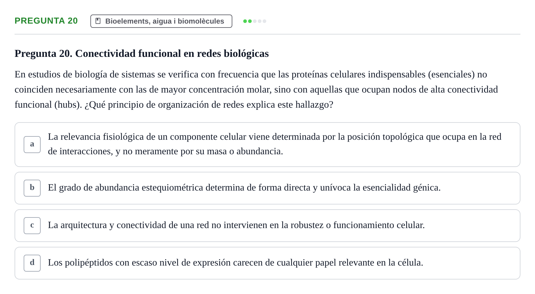 Enunciado: Pregunta 20
