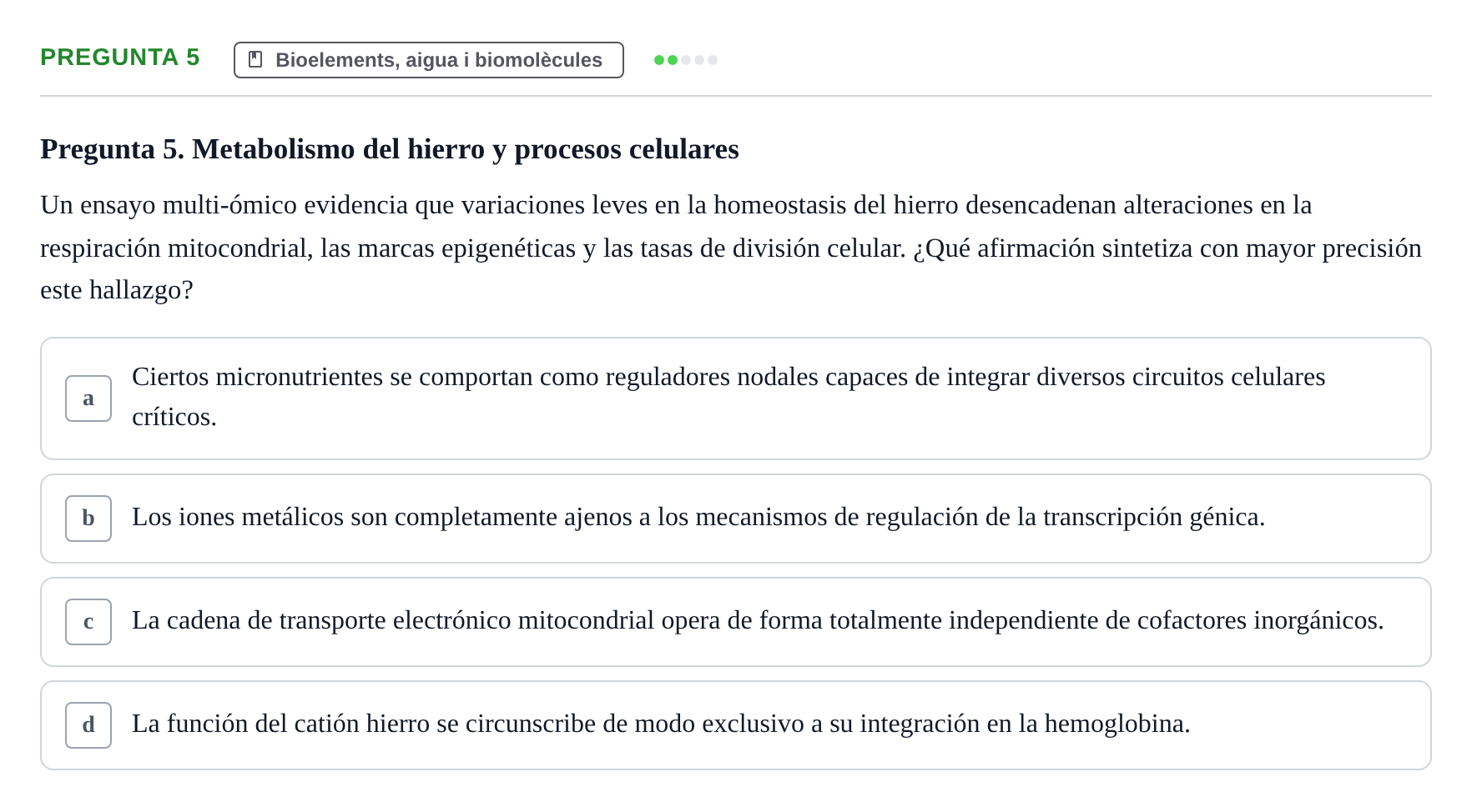 Enunciado: Pregunta 5
