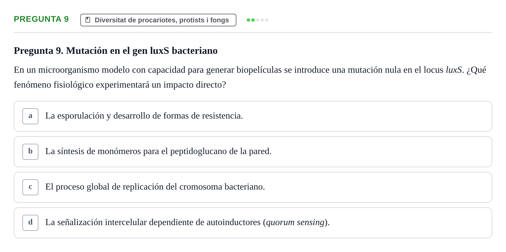 Enunciado: Pregunta 9