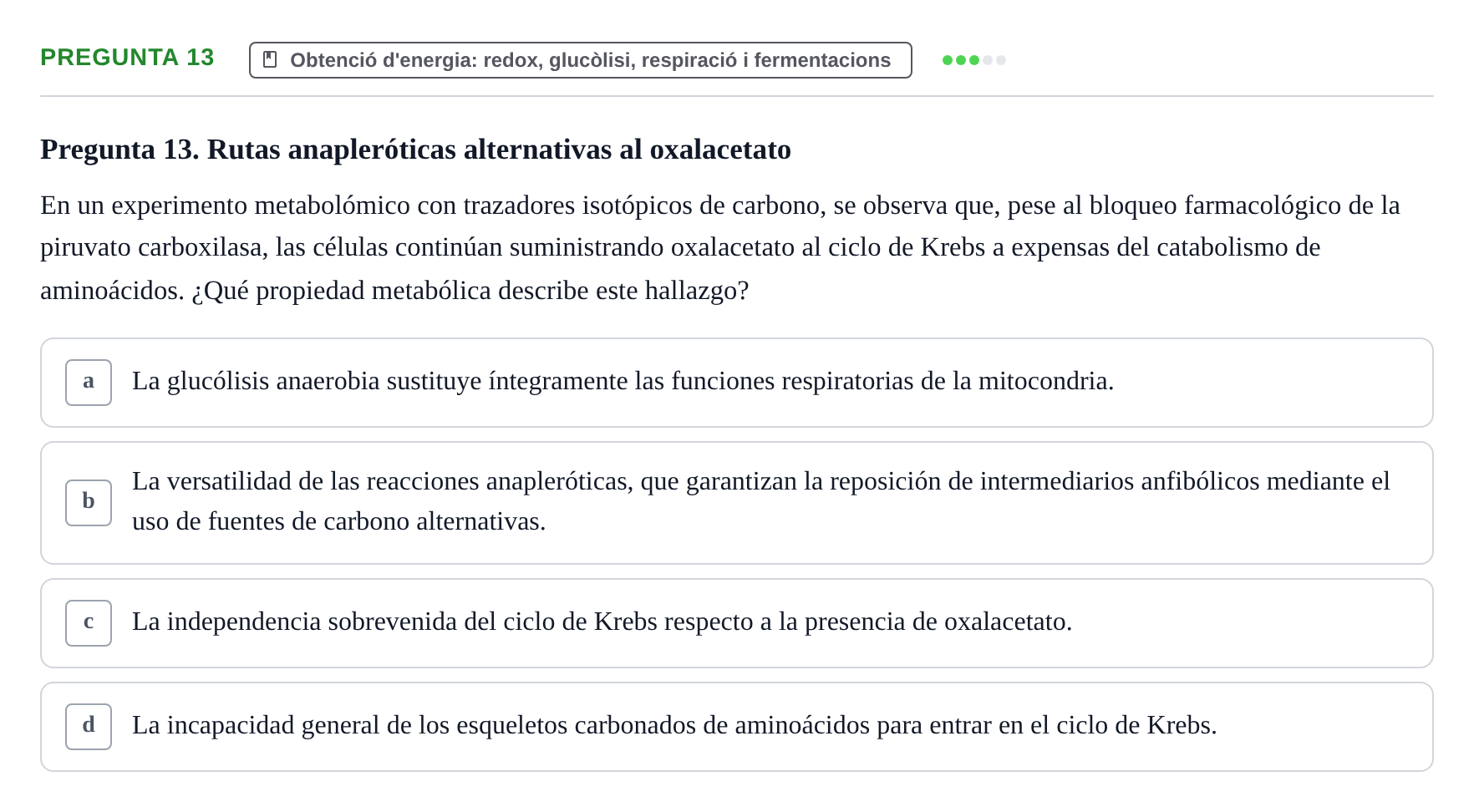 Enunciado: Pregunta 13