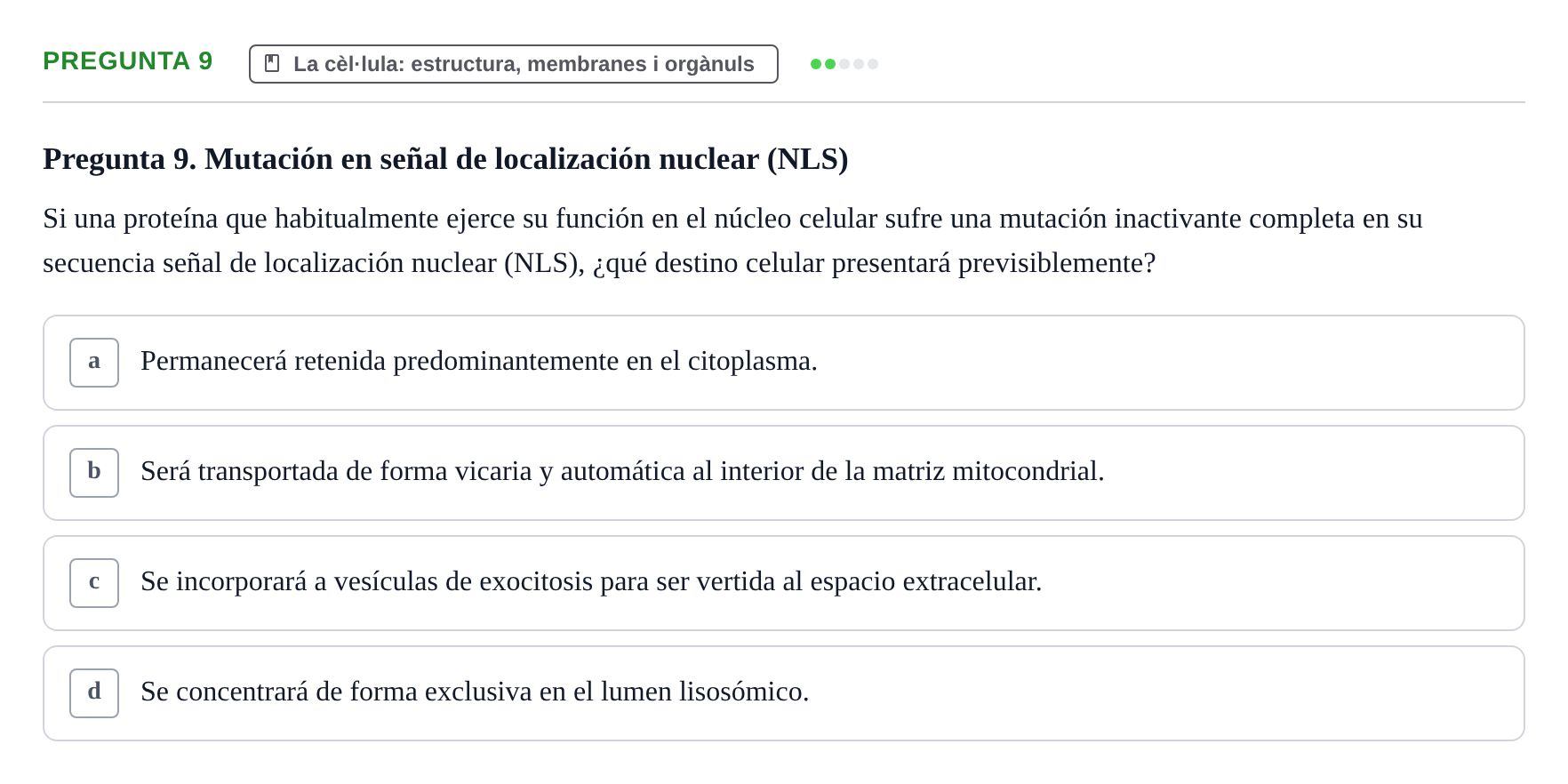 Enunciado: Pregunta 9