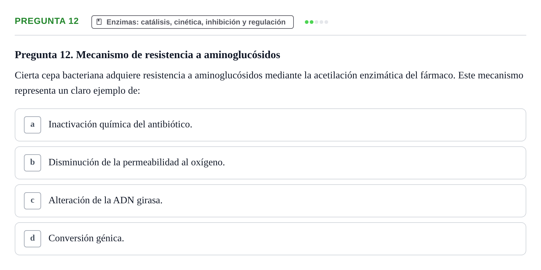 Enunciado: Pregunta 12