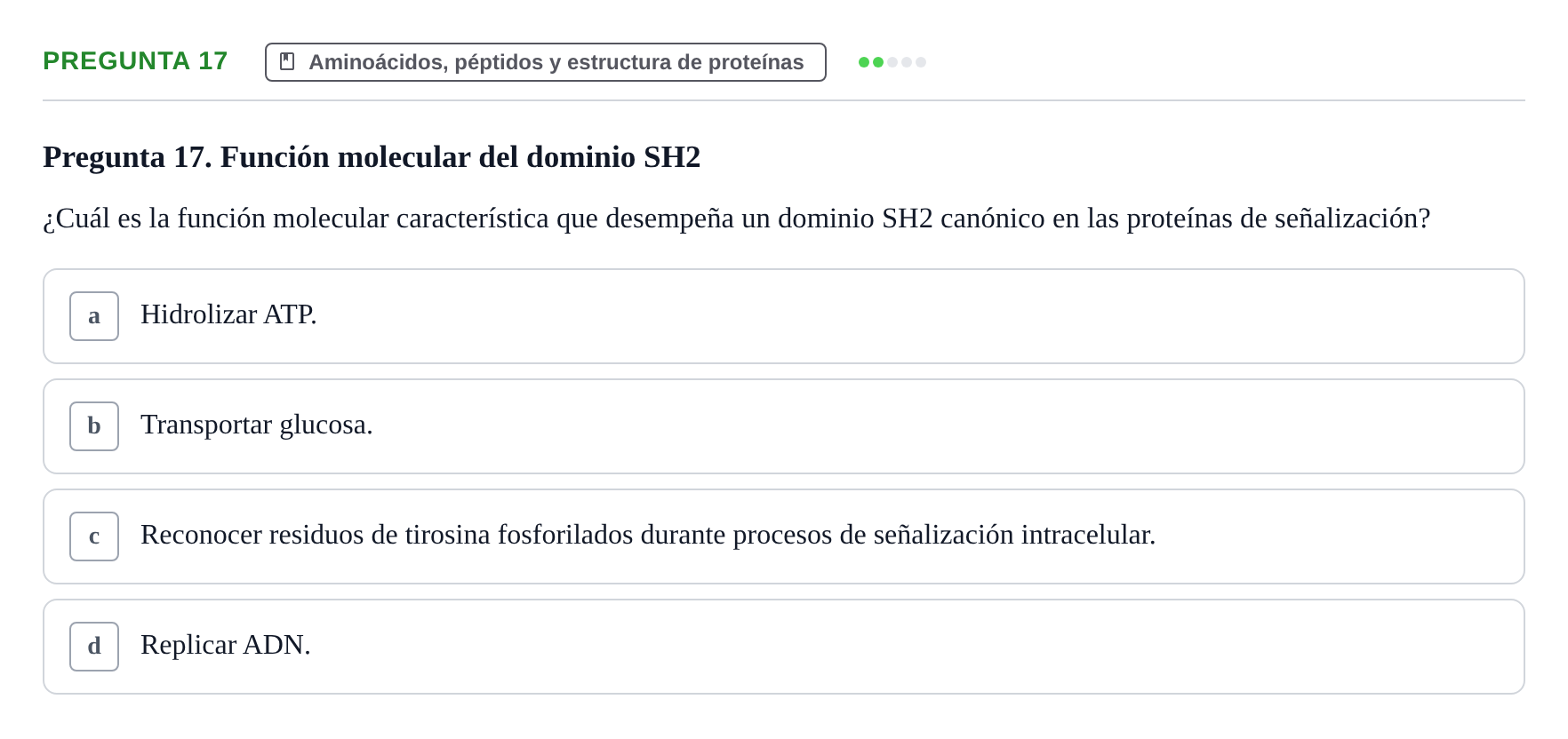 Enunciado: Pregunta 17