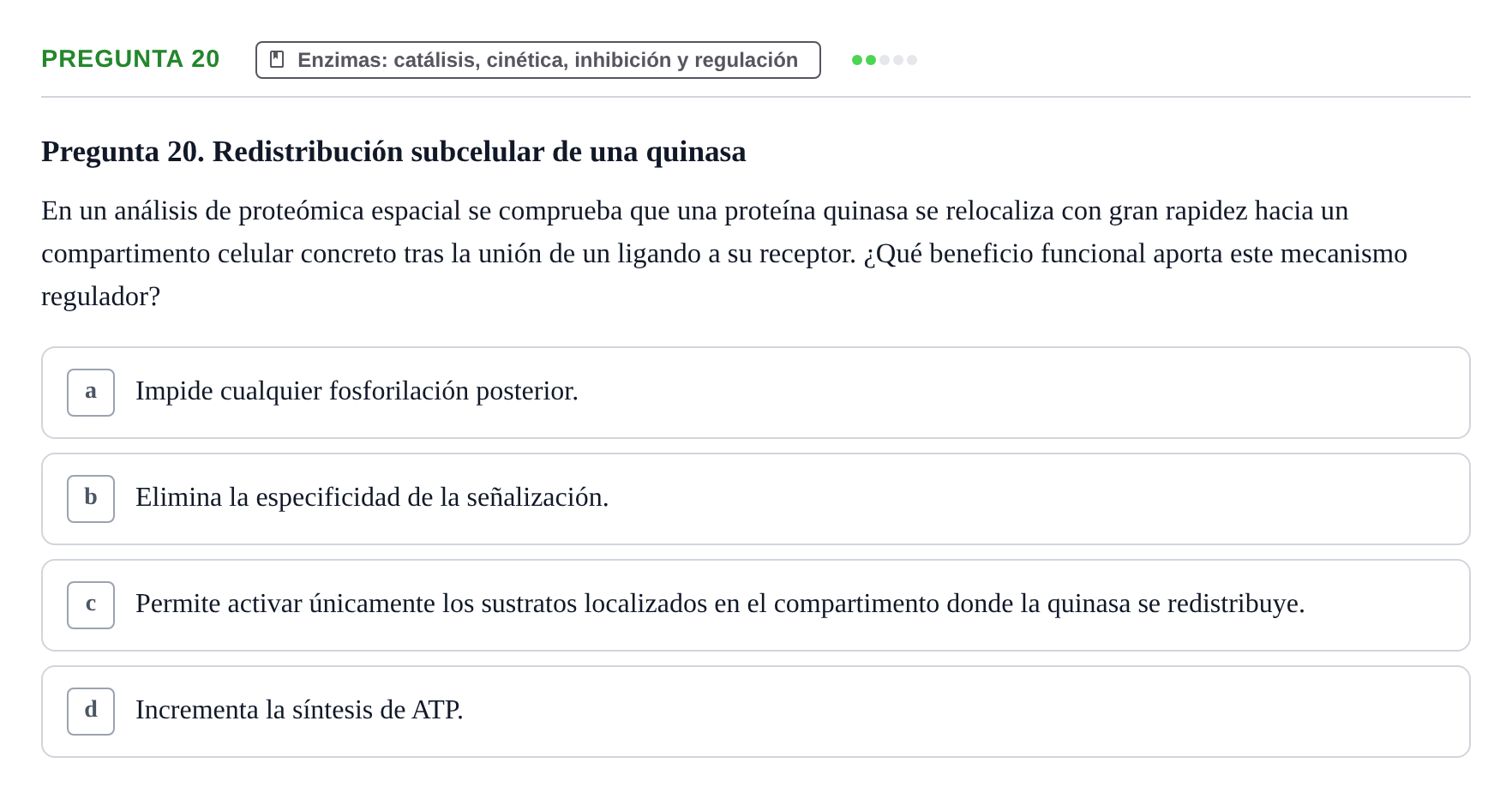 Enunciado: Pregunta 20