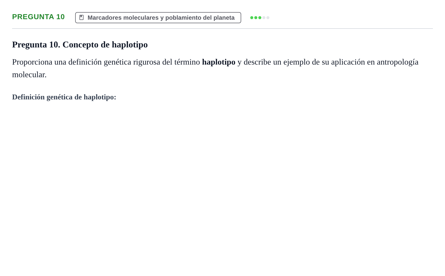 Enunciado: Pregunta 10 · Antropología Biológica UB 2015