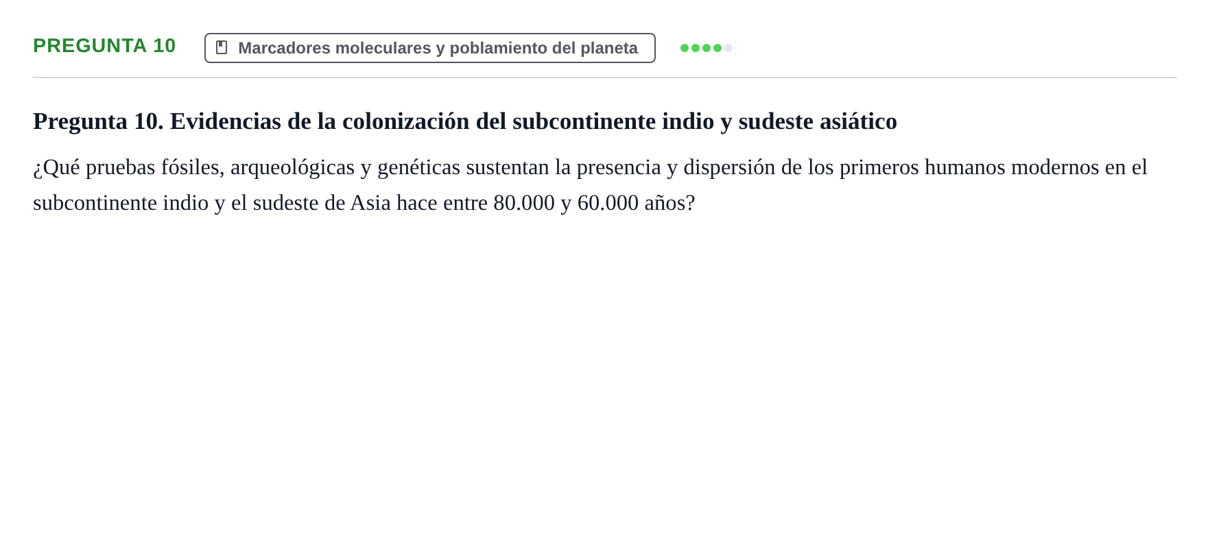 Enunciado: Pregunta 10 · Antropología Biológica UB Juny 2015