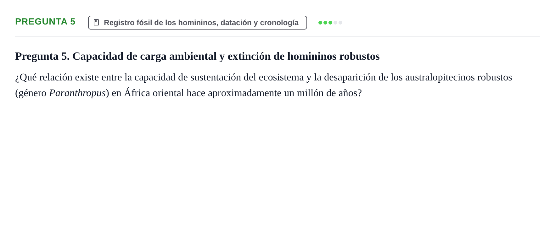Enunciado: Pregunta 5 · Antropología Biológica UB Juny 2015