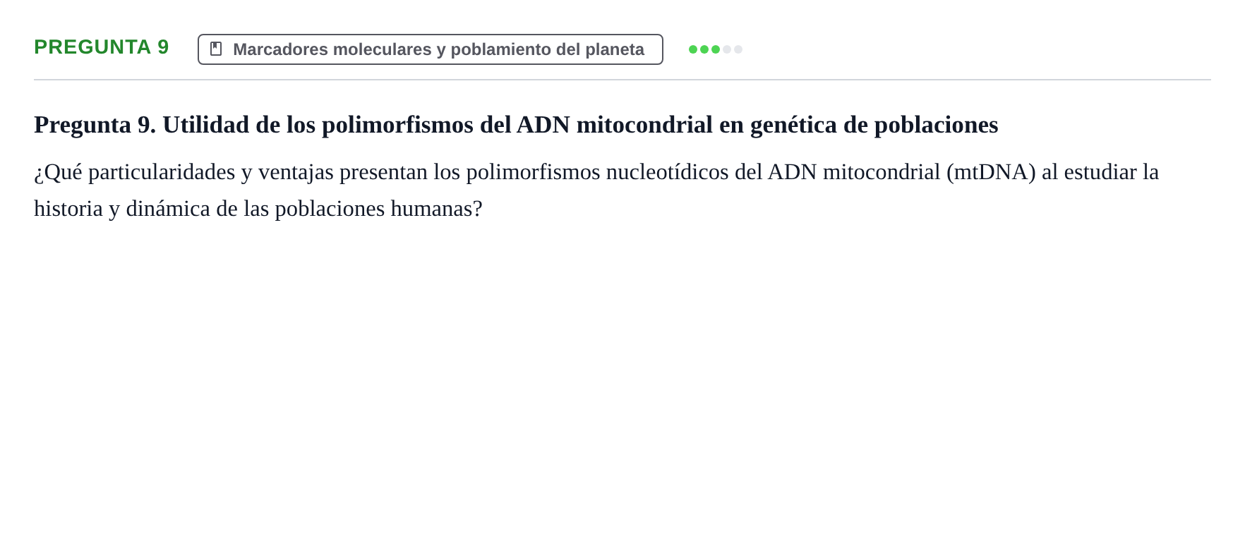 Enunciado: Pregunta 9 · Antropología Biológica UB Juny 2015