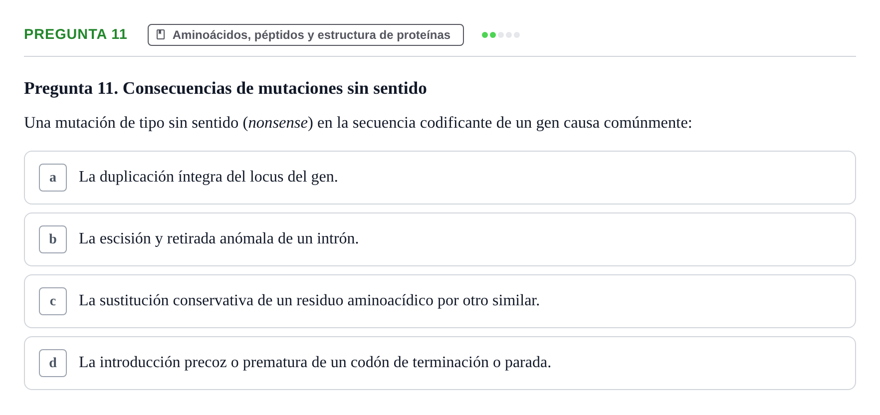 Enunciado: Pregunta 11