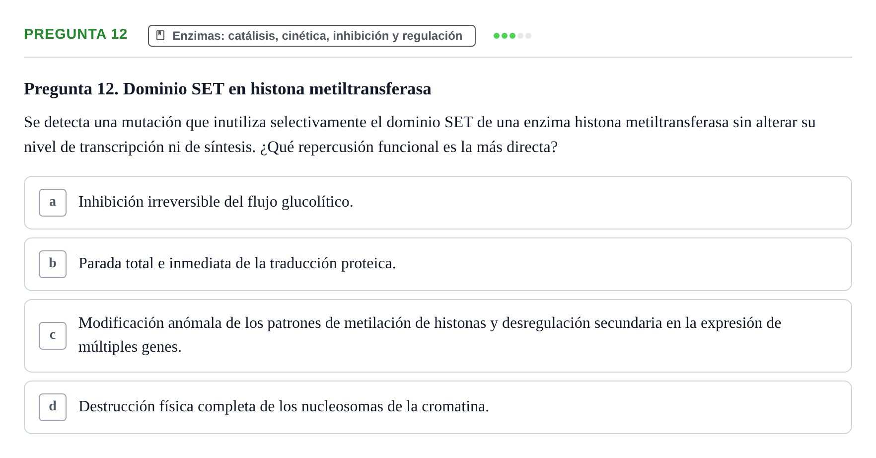 Enunciado: Pregunta 12