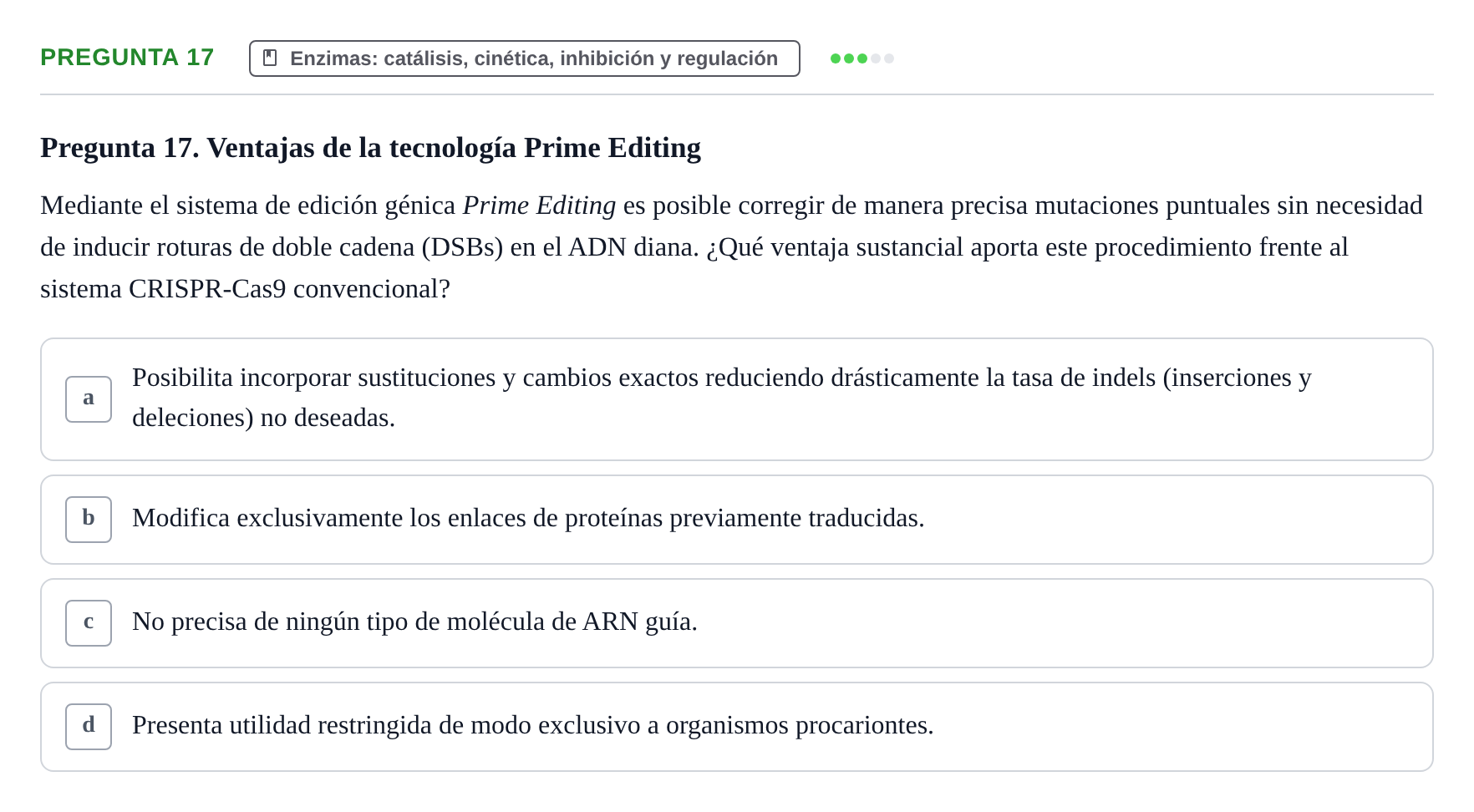 Enunciado: Pregunta 17