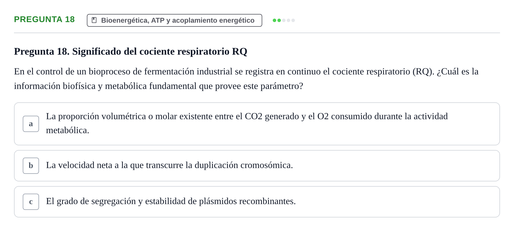Enunciado: Pregunta 18