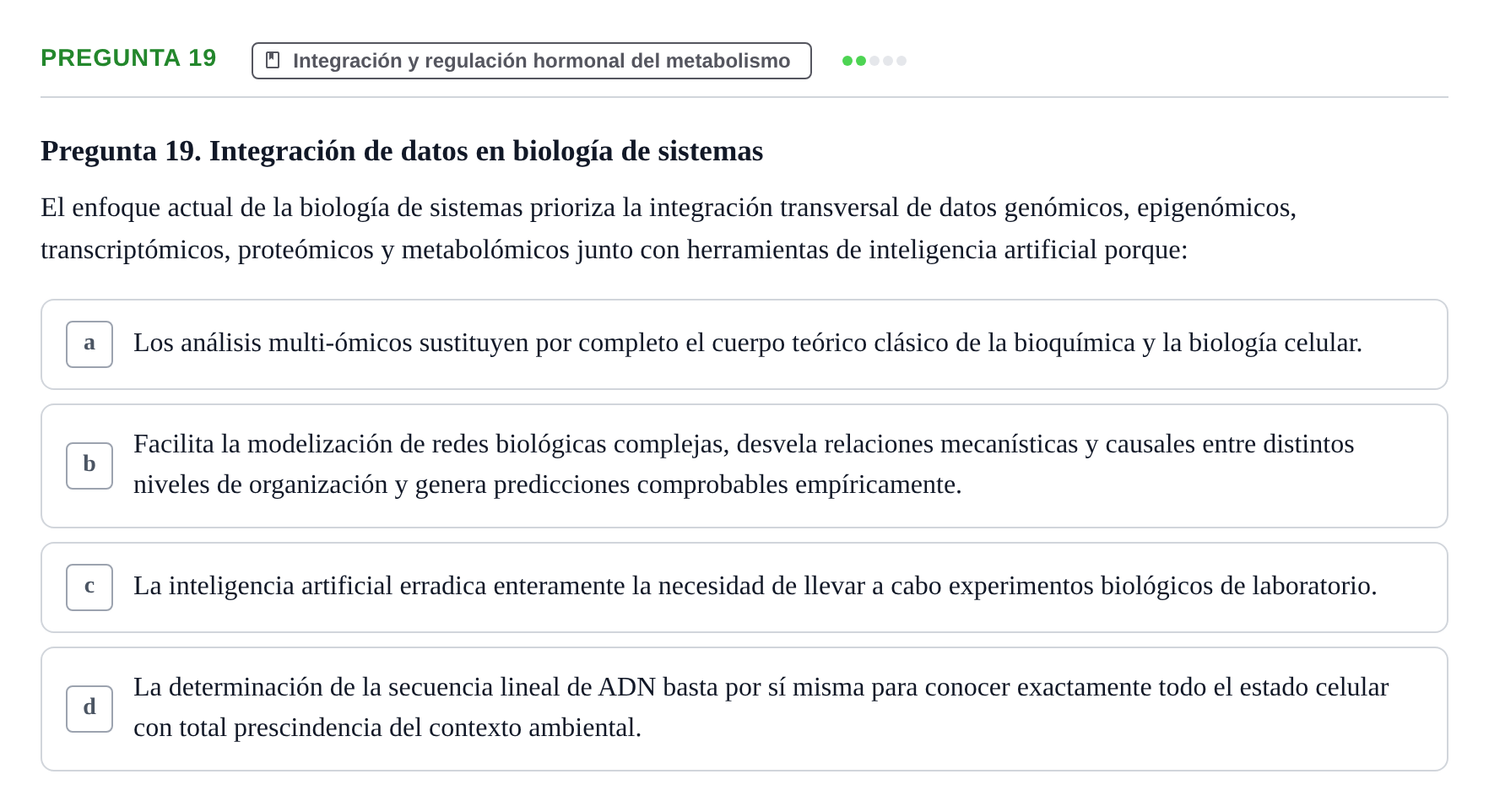 Enunciado: Pregunta 19