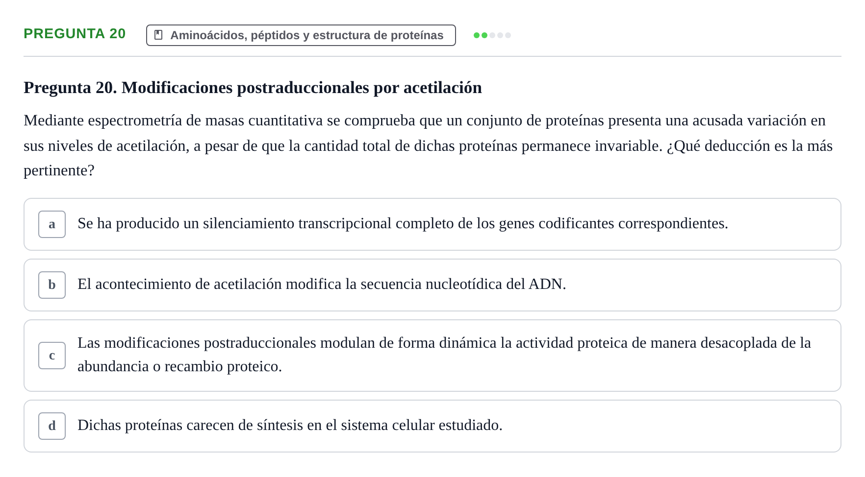 Enunciado: Pregunta 20