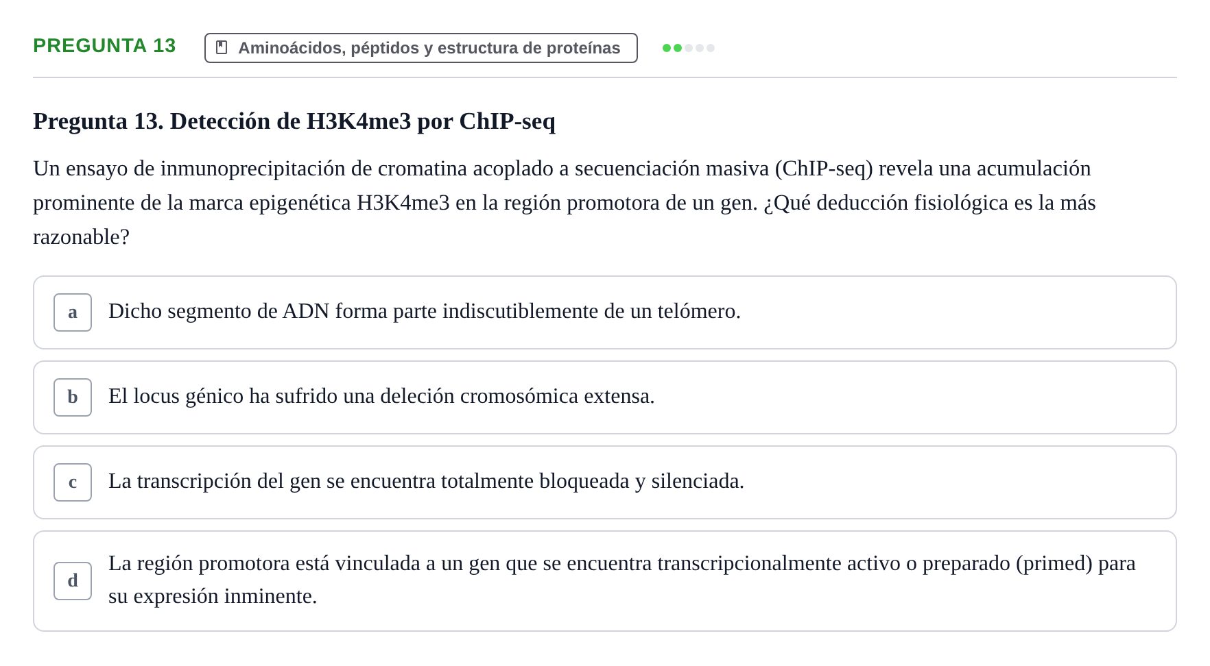 Enunciado: Pregunta 13