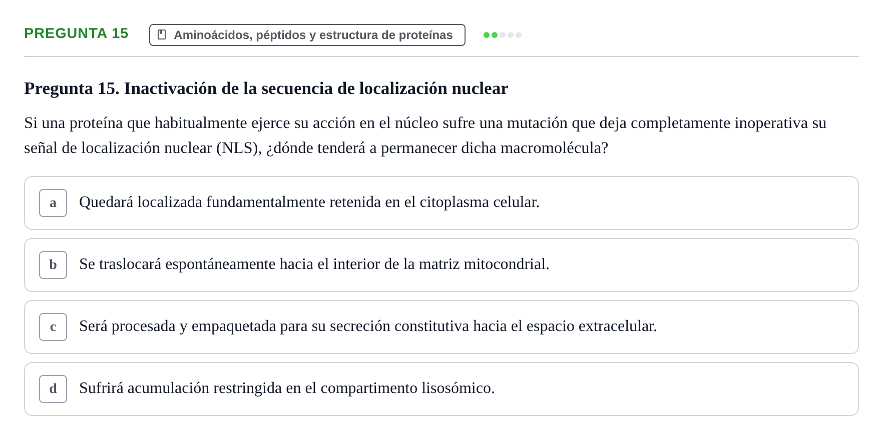 Enunciado: Pregunta 15