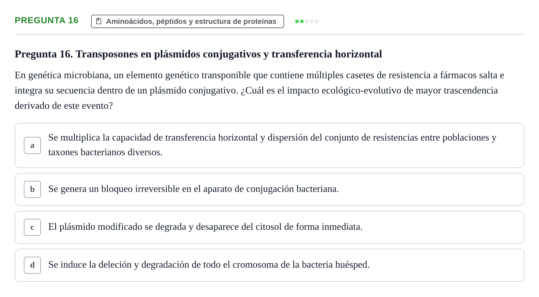 Enunciado: Pregunta 16
