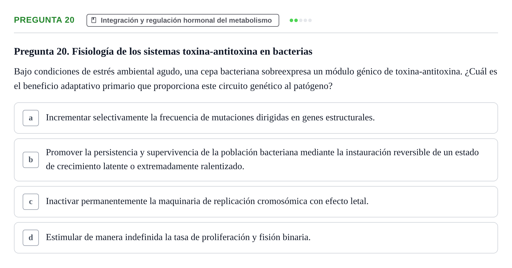 Enunciado: Pregunta 20