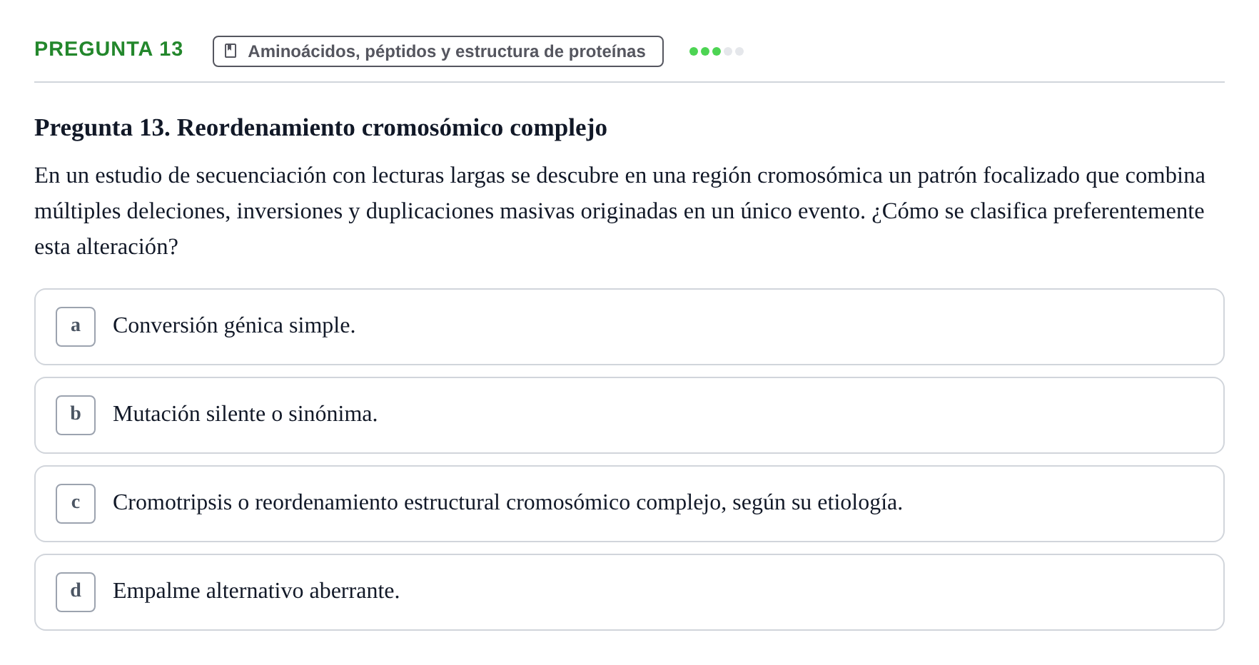 Enunciado: Pregunta 13