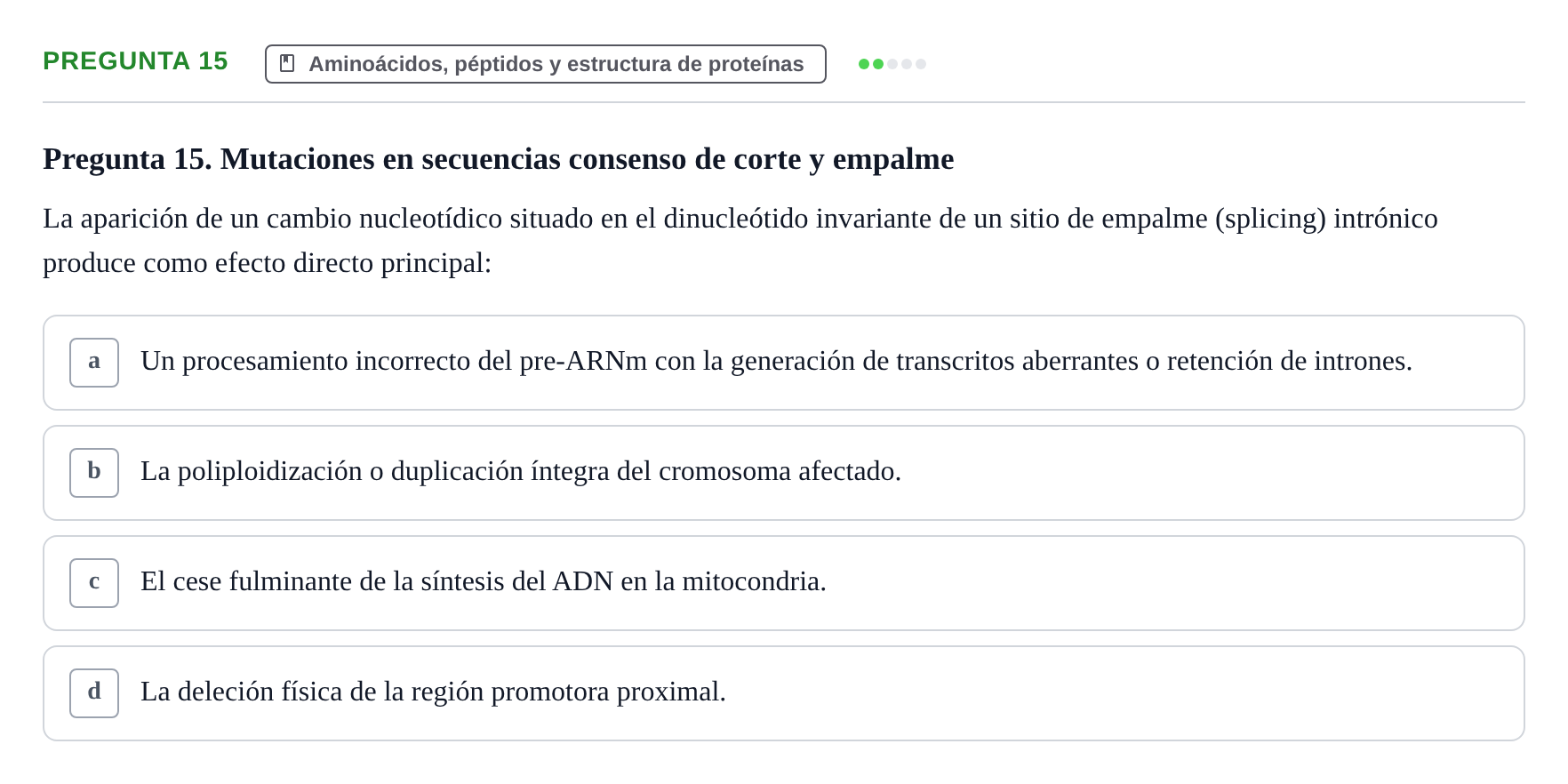 Enunciado: Pregunta 15