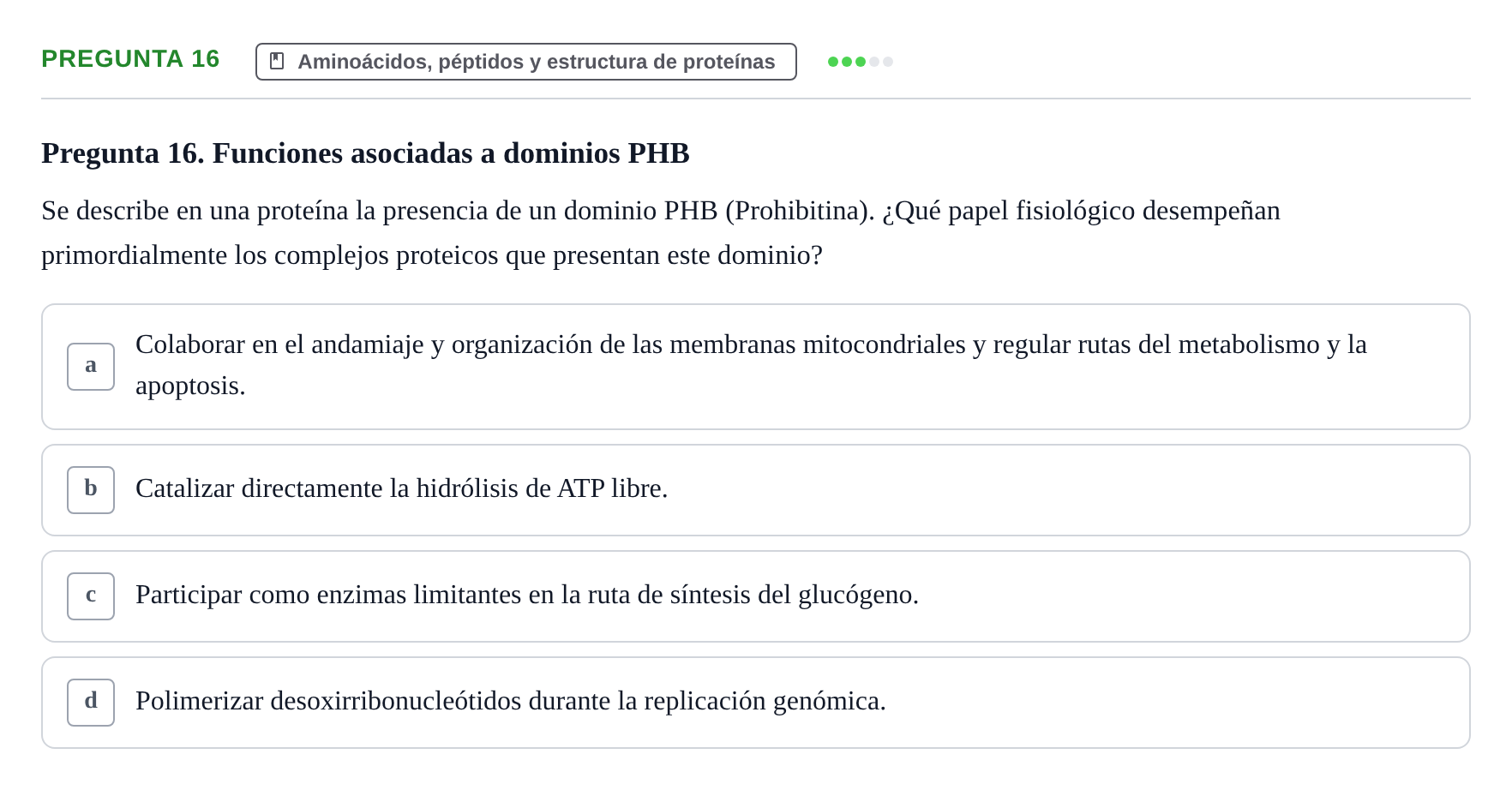 Enunciado: Pregunta 16
