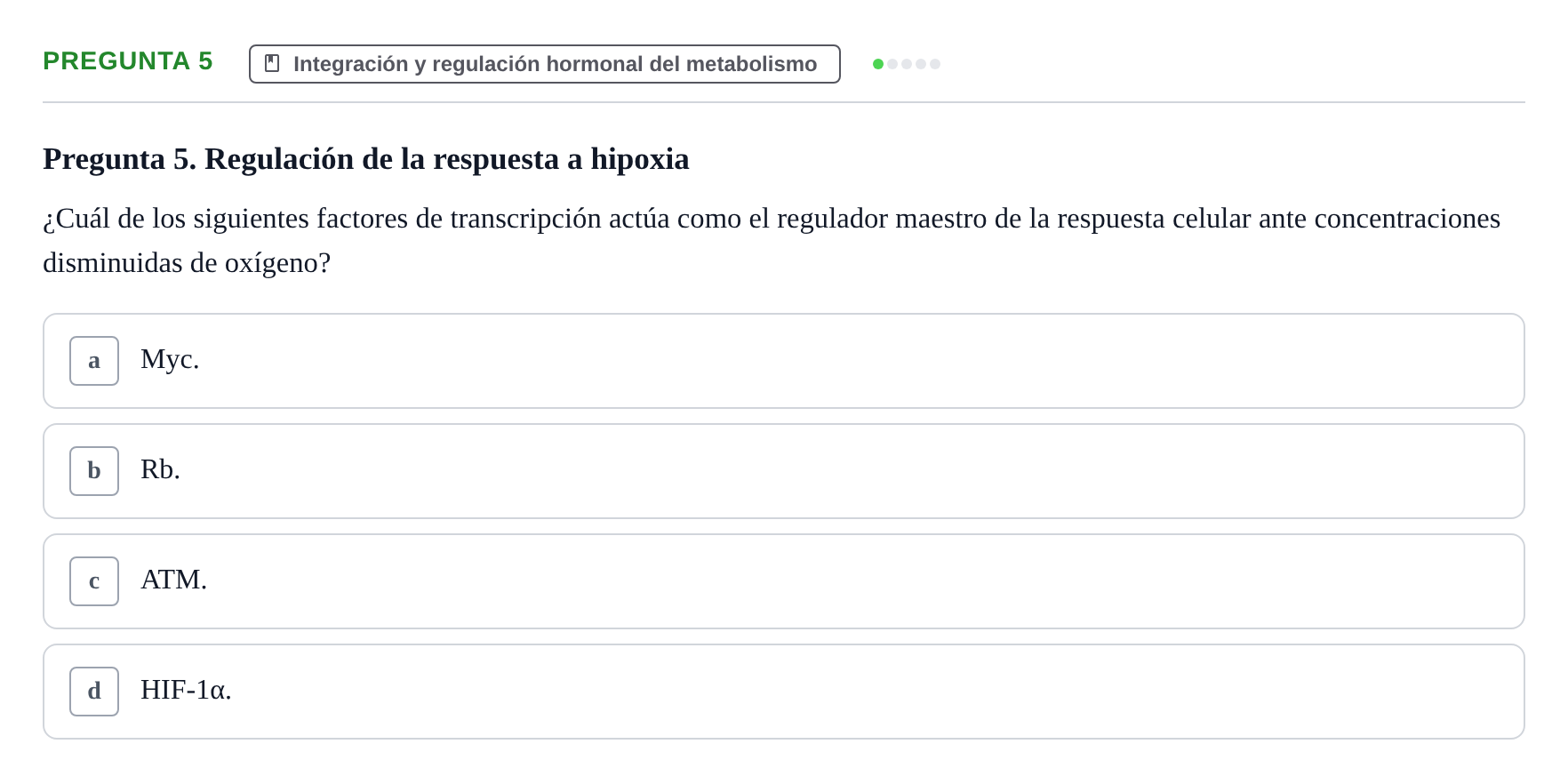 Enunciado: Pregunta 5