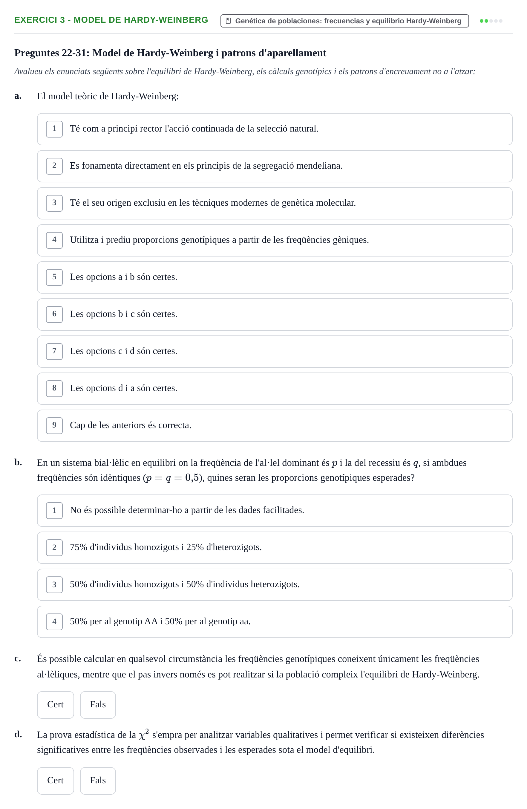 Enunciado: Ejercicio 3 - Model de Hardy-Weinberg · Antropología Biológica UB Avaluació Bloc II: Genètica de Poblacions i Variabilitat Humana
