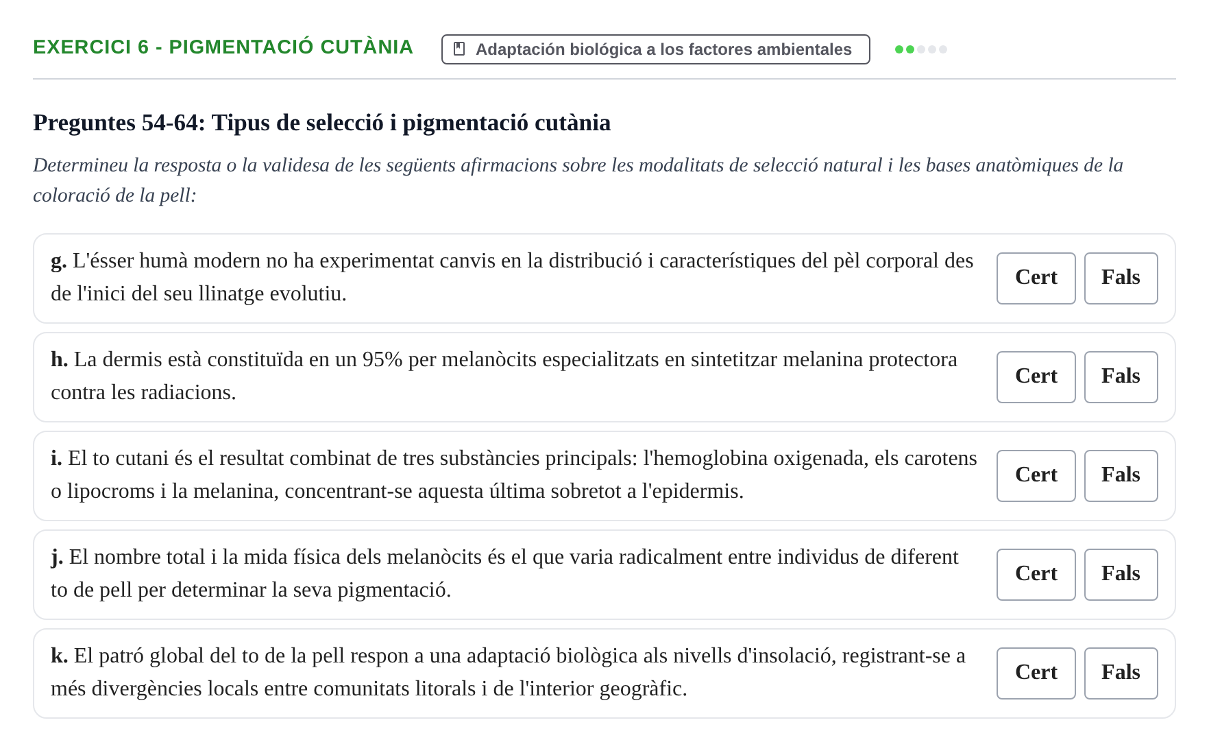 Enunciado: Ejercicio 6 - Pigmentació cutània · Antropología Biológica UB Avaluació Bloc II: Genètica de Poblacions i Variabilitat Humana