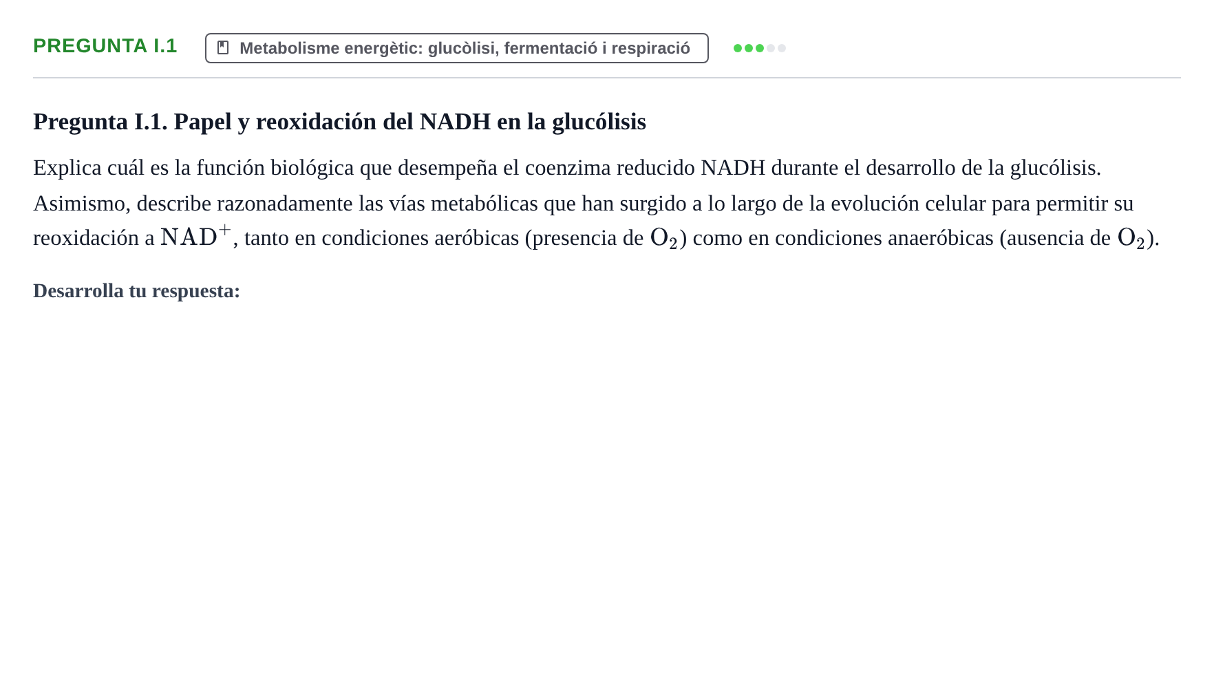 Enunciado: Pregunta I.1 · Biología I UB Examen Final de Biología