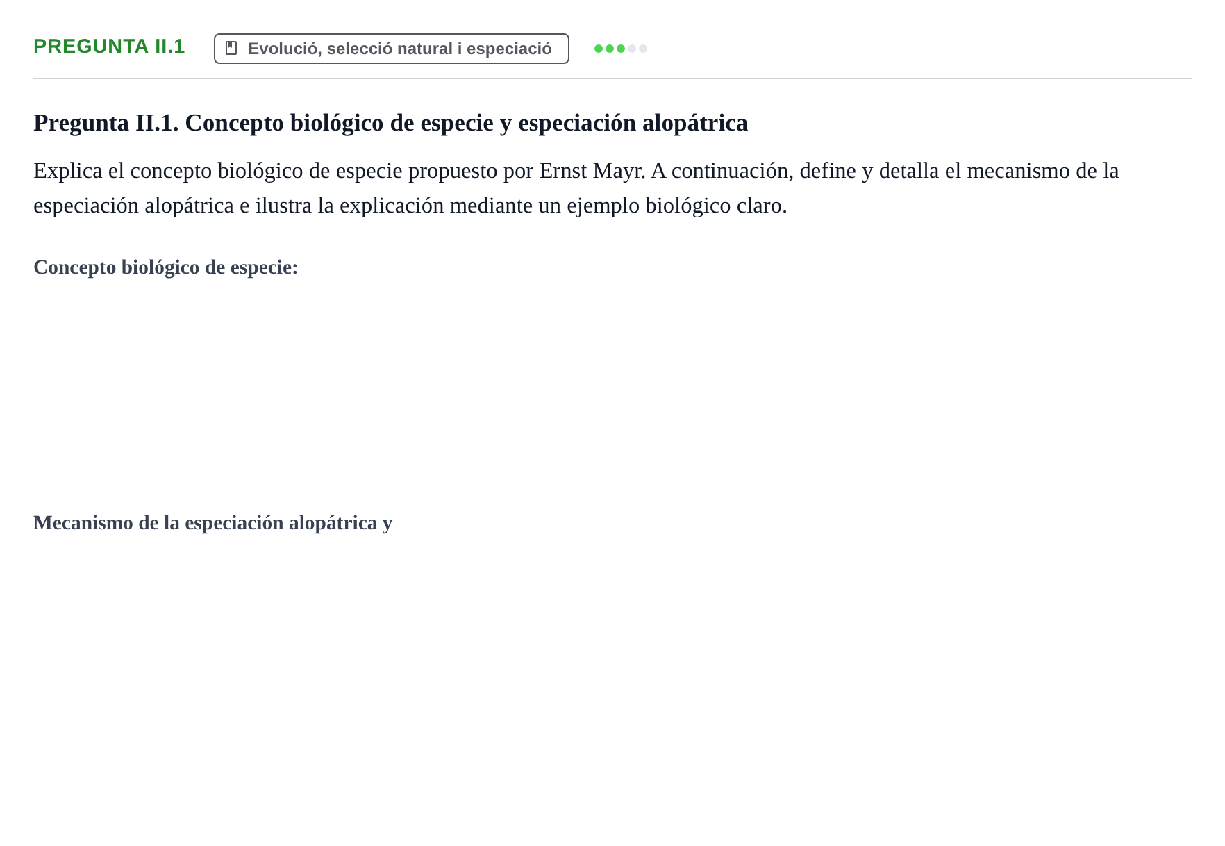 Enunciado: Pregunta II.1 · Biología I UB Examen Final de Biología