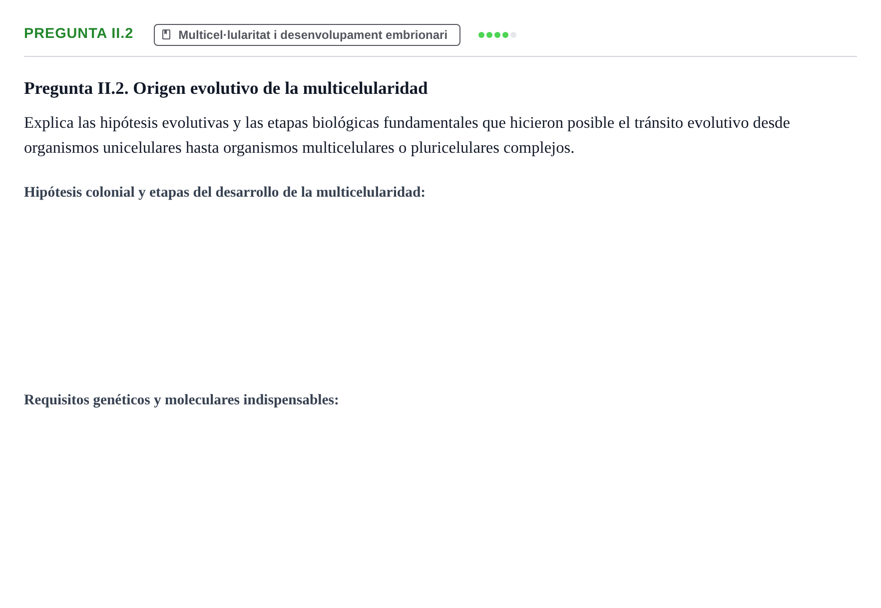 Enunciado: Pregunta II.2 · Biología I UB Examen Final de Biología