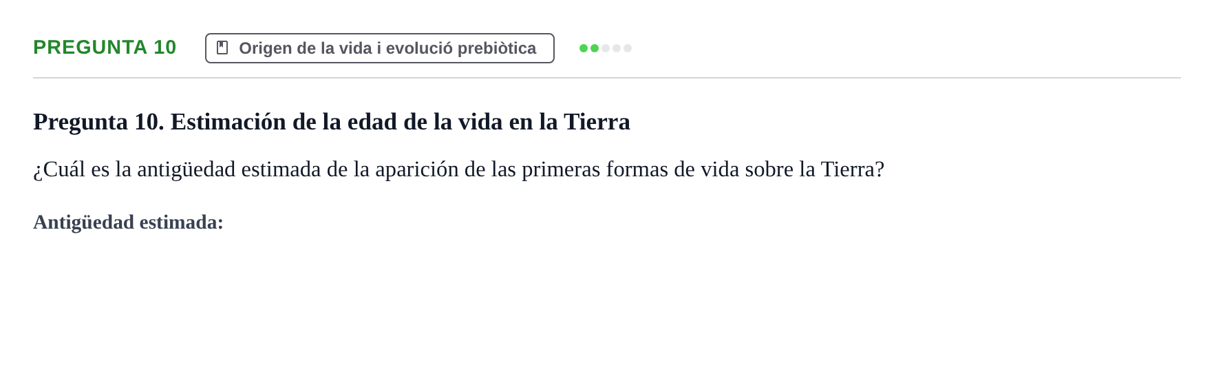 Enunciado: Pregunta 10 · Biología I UB Examen Primer Parcial. Biología