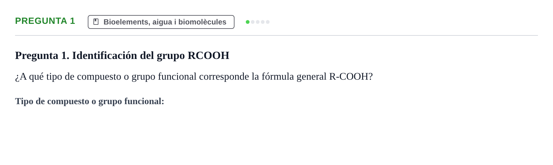 Enunciado: Pregunta 1 · Biología I UB Examen Primer Parcial. Biología