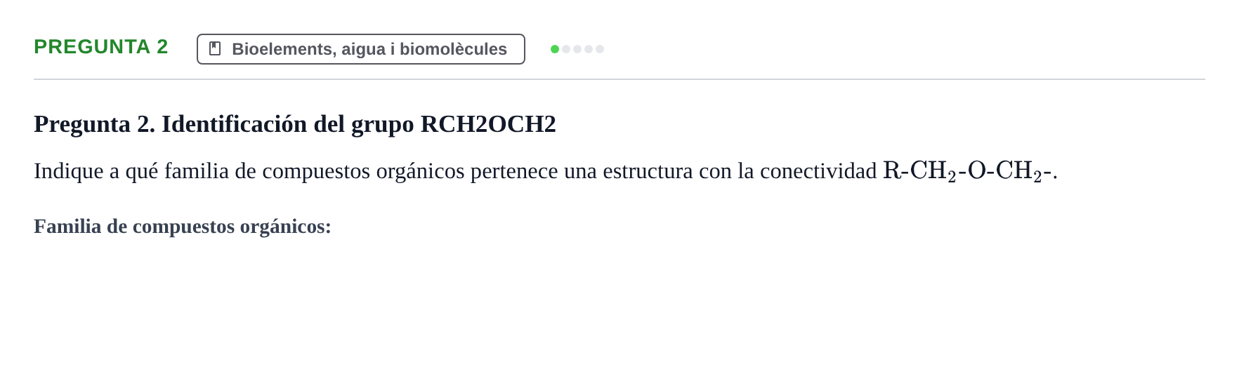 Enunciado: Pregunta 2 · Biología I UB Examen Primer Parcial. Biología