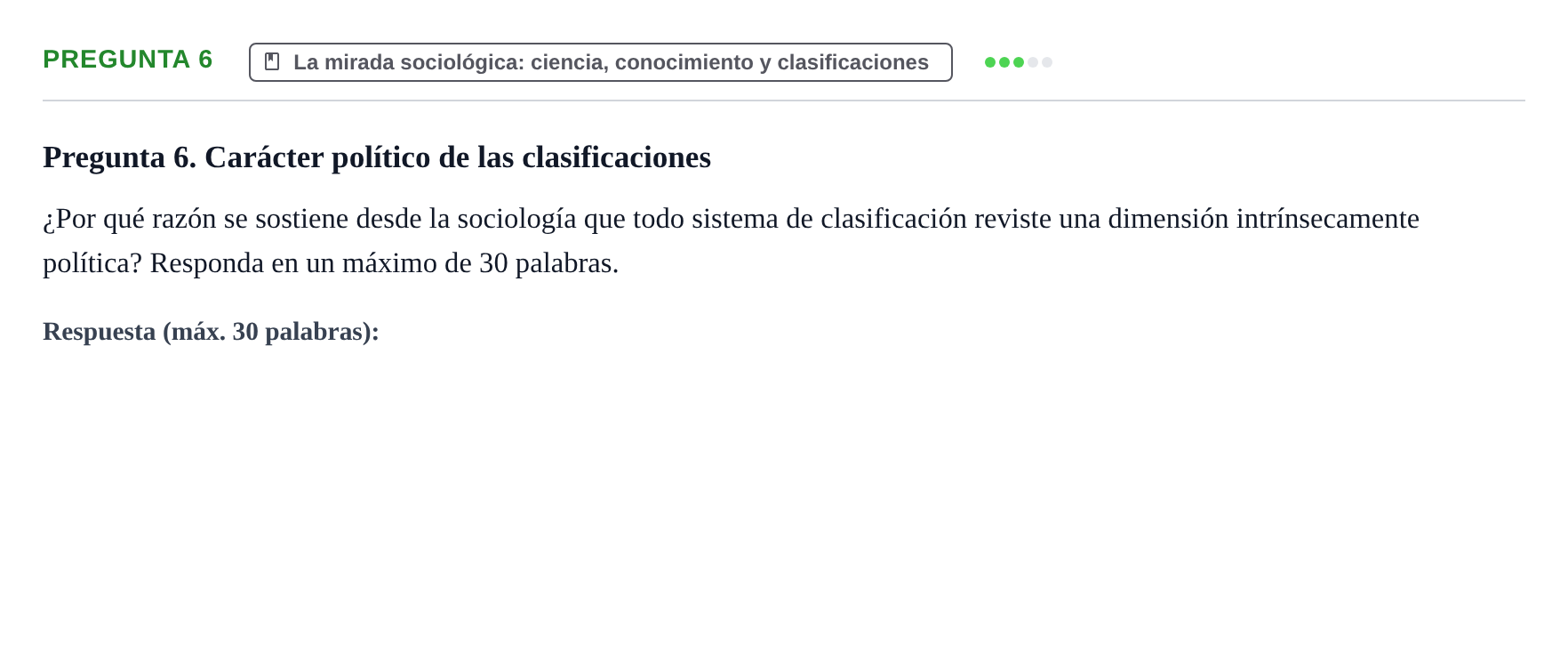 Enunciado: Pregunta 6 · Introducció a la Sociologia UB 2022