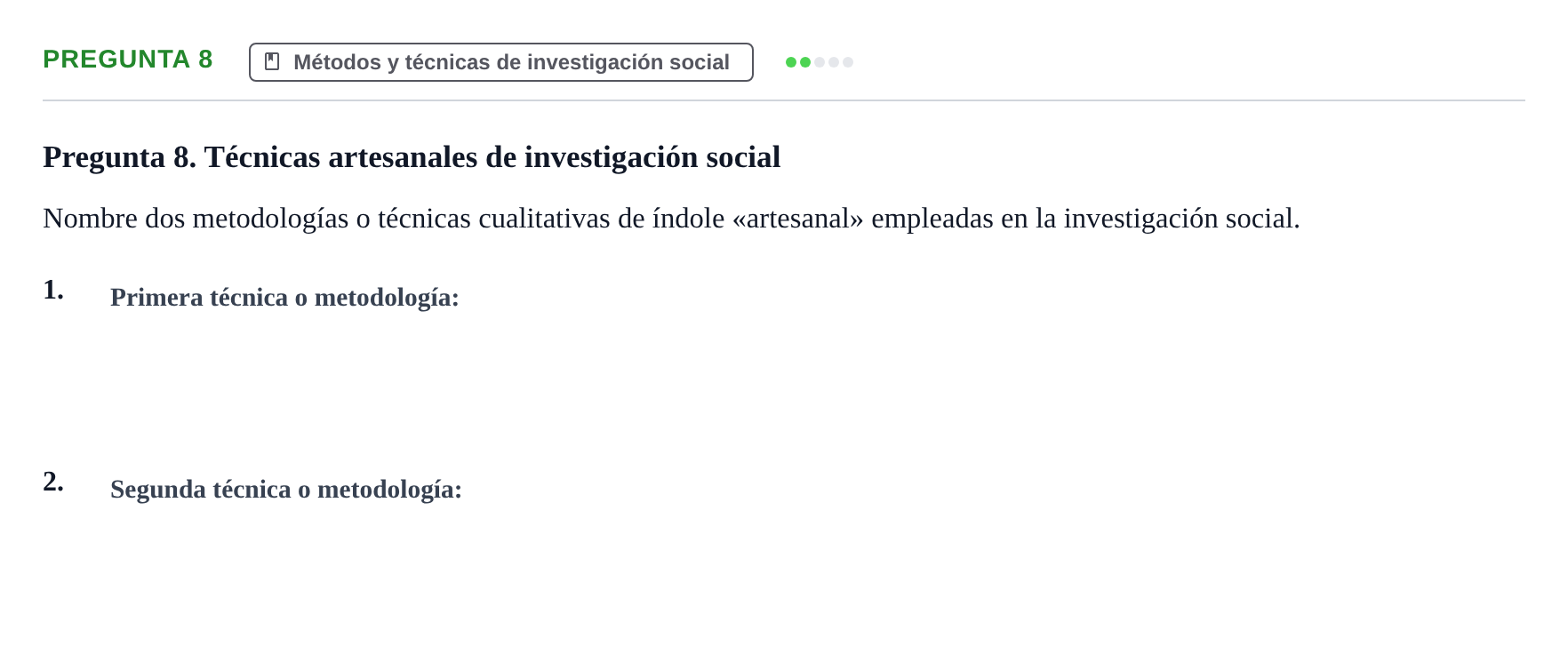 Enunciado: Pregunta 8 · Introducció a la Sociologia UB 2022
