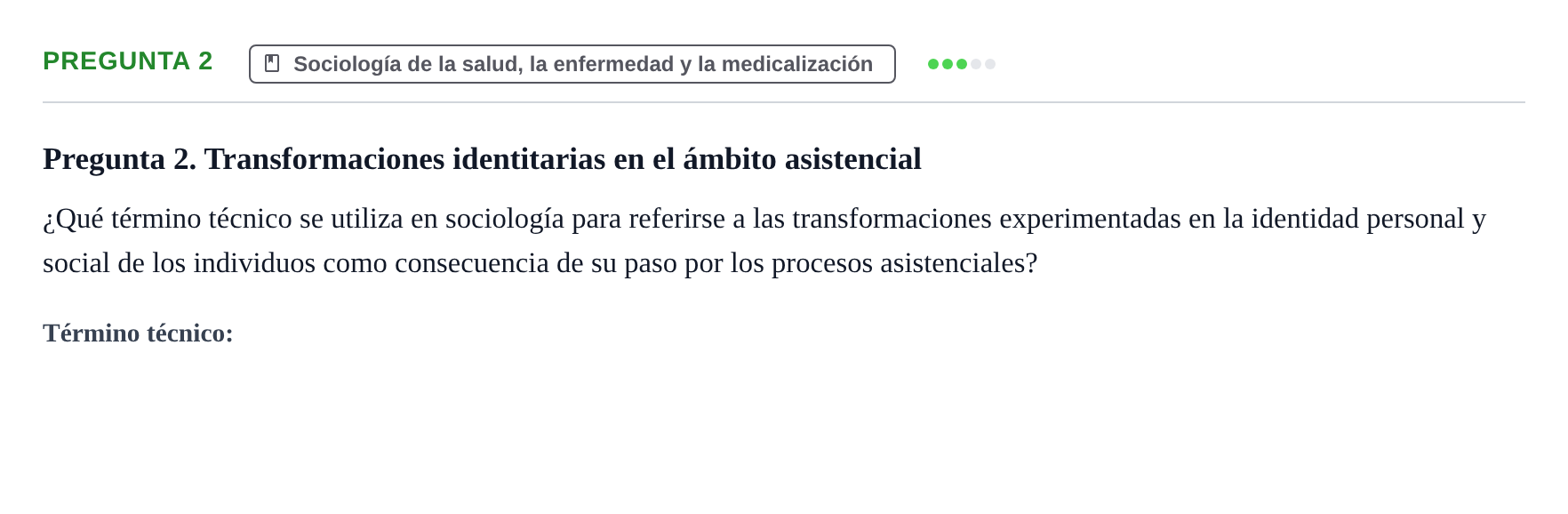 Enunciado: Pregunta 2 · Introducció a la Sociologia UB Examen Segundo Parcial: Sociología