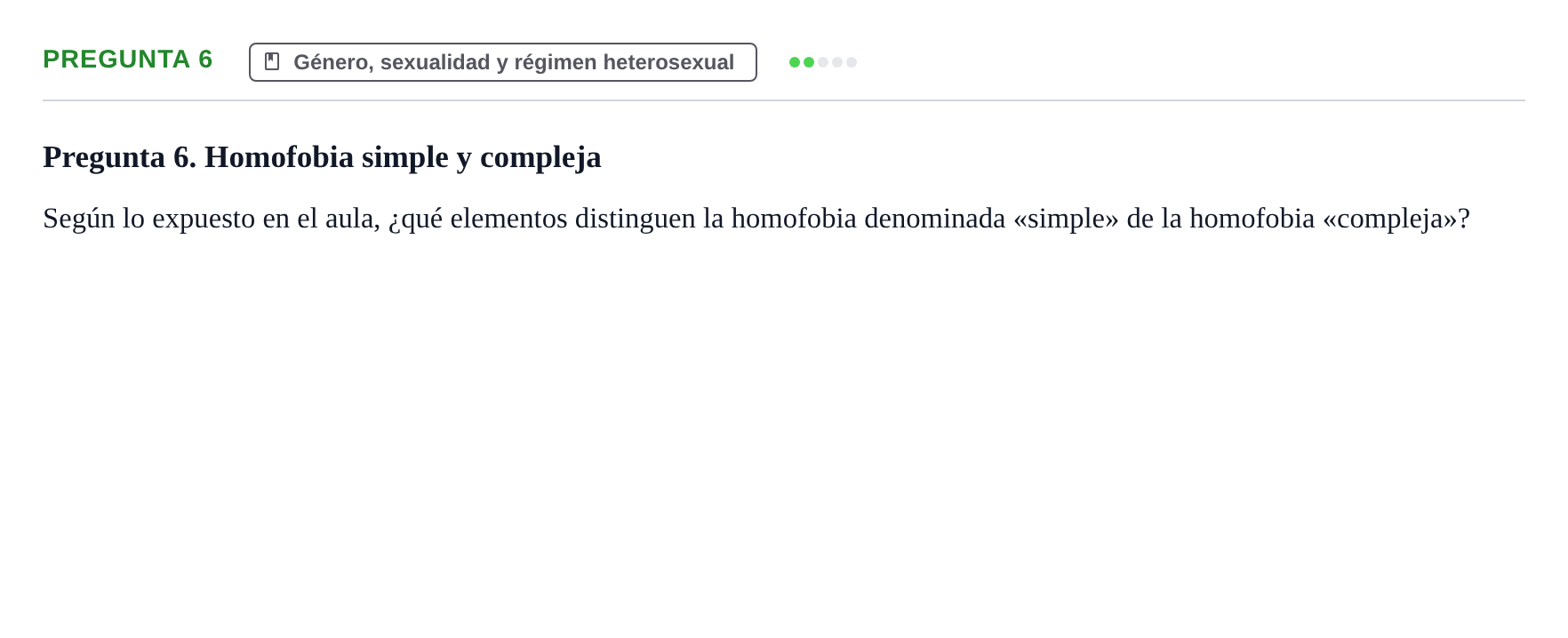 Enunciado: Pregunta 6 · Introducció a la Sociologia UB Prueba de Síntesis y Examen de Evaluación Única