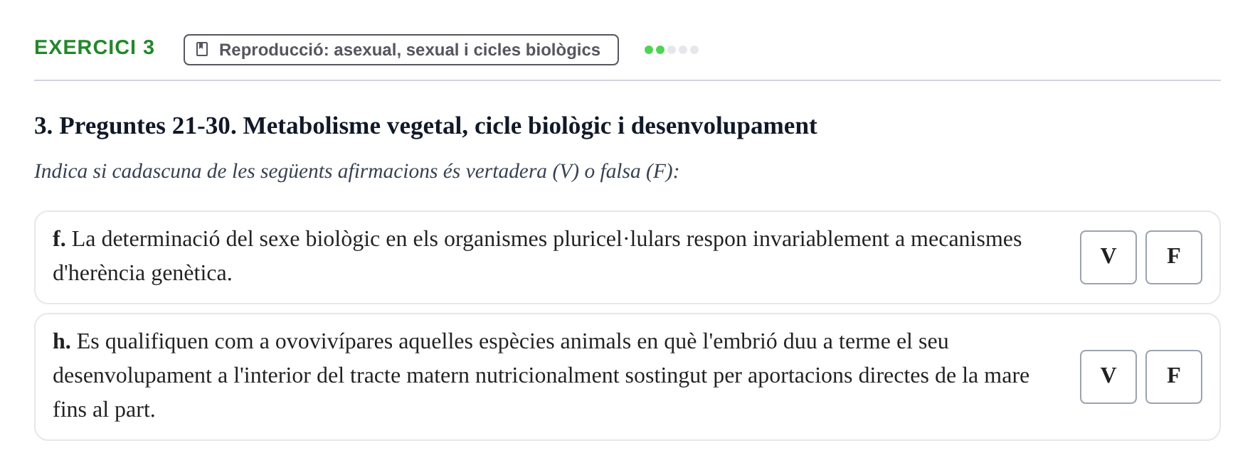Enunciado: Ejercicio 3 - Reproducció: asexual, sexual i cicles biològi… · Biología I UB 2011