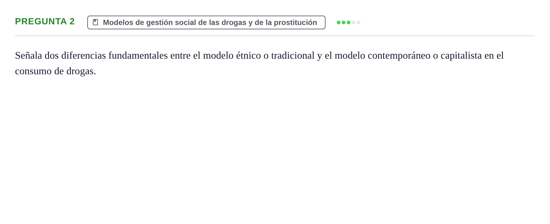 Enunciado: Pregunta 2 · Introducció a la Sociologia UB Examen Segundo Parcial de Evaluación Continua