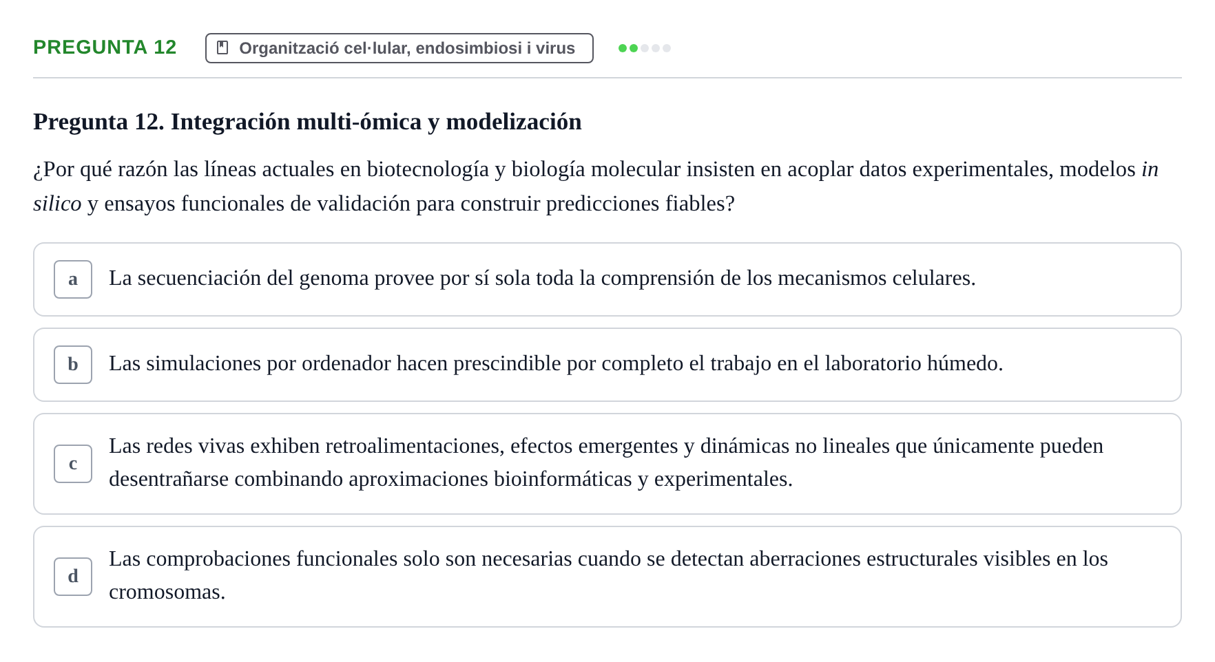 Enunciado: Pregunta 12