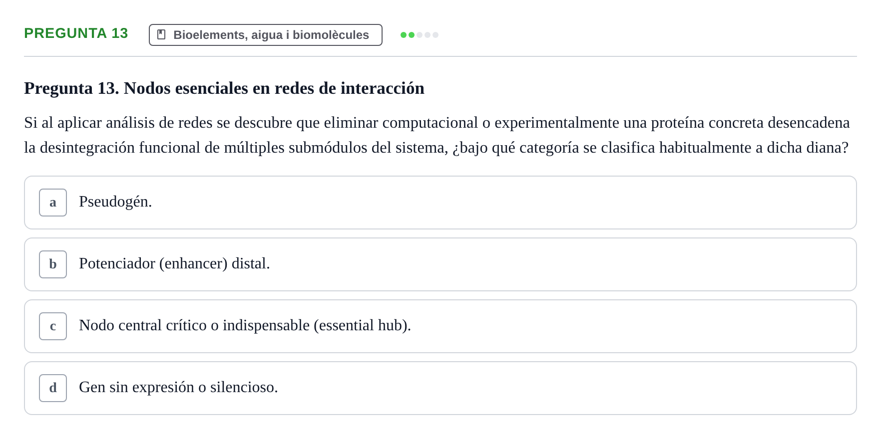 Enunciado: Pregunta 13