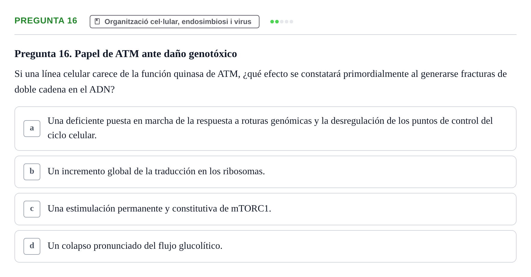 Enunciado: Pregunta 16