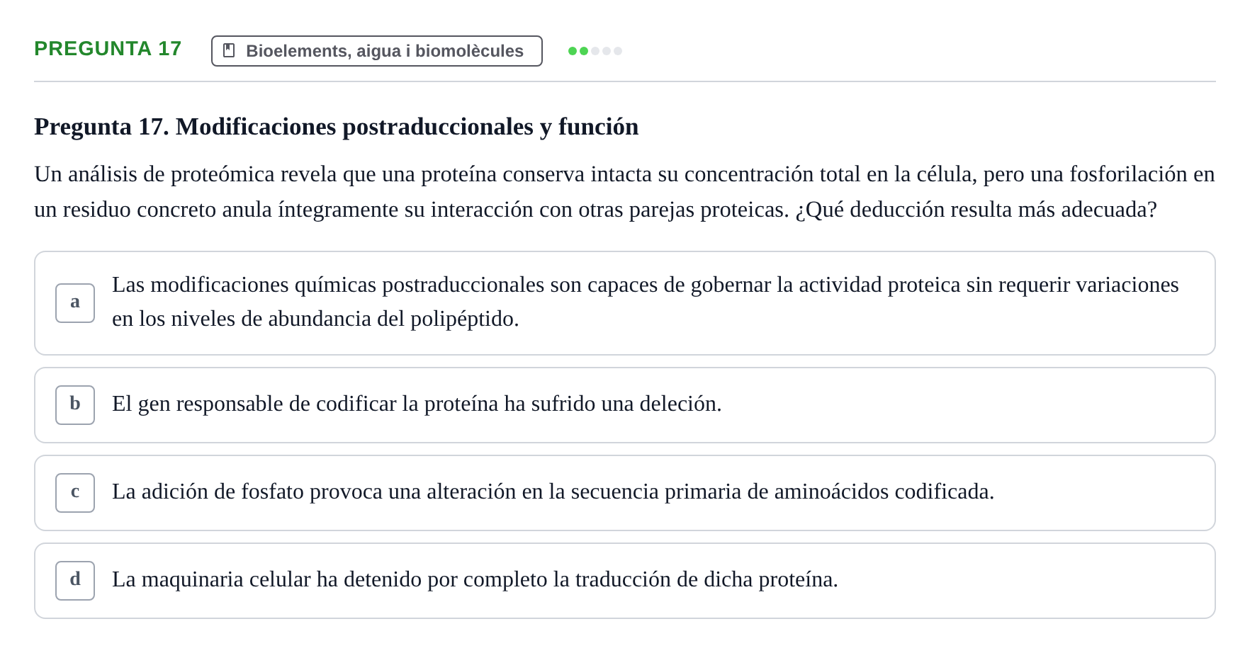 Enunciado: Pregunta 17