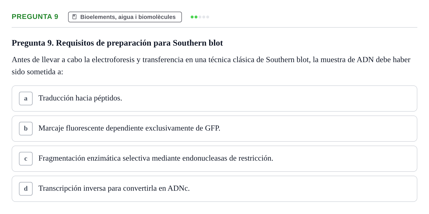 Enunciado: Pregunta 9