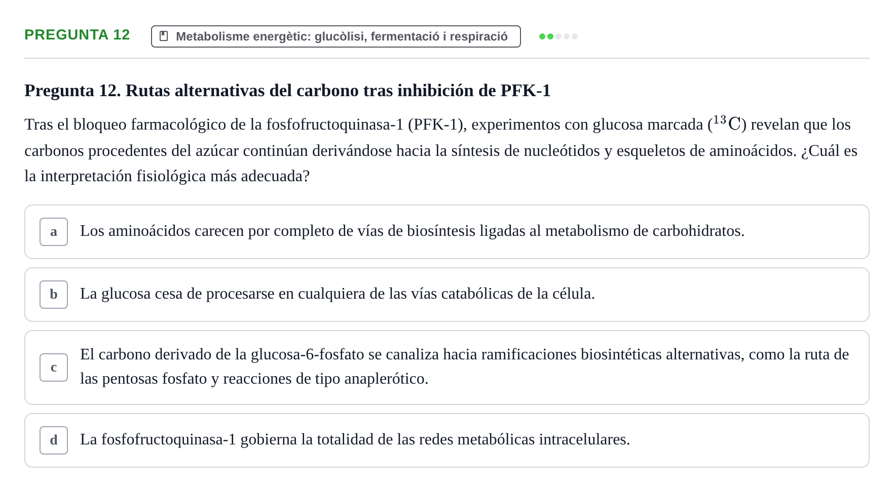 Enunciado: Pregunta 12