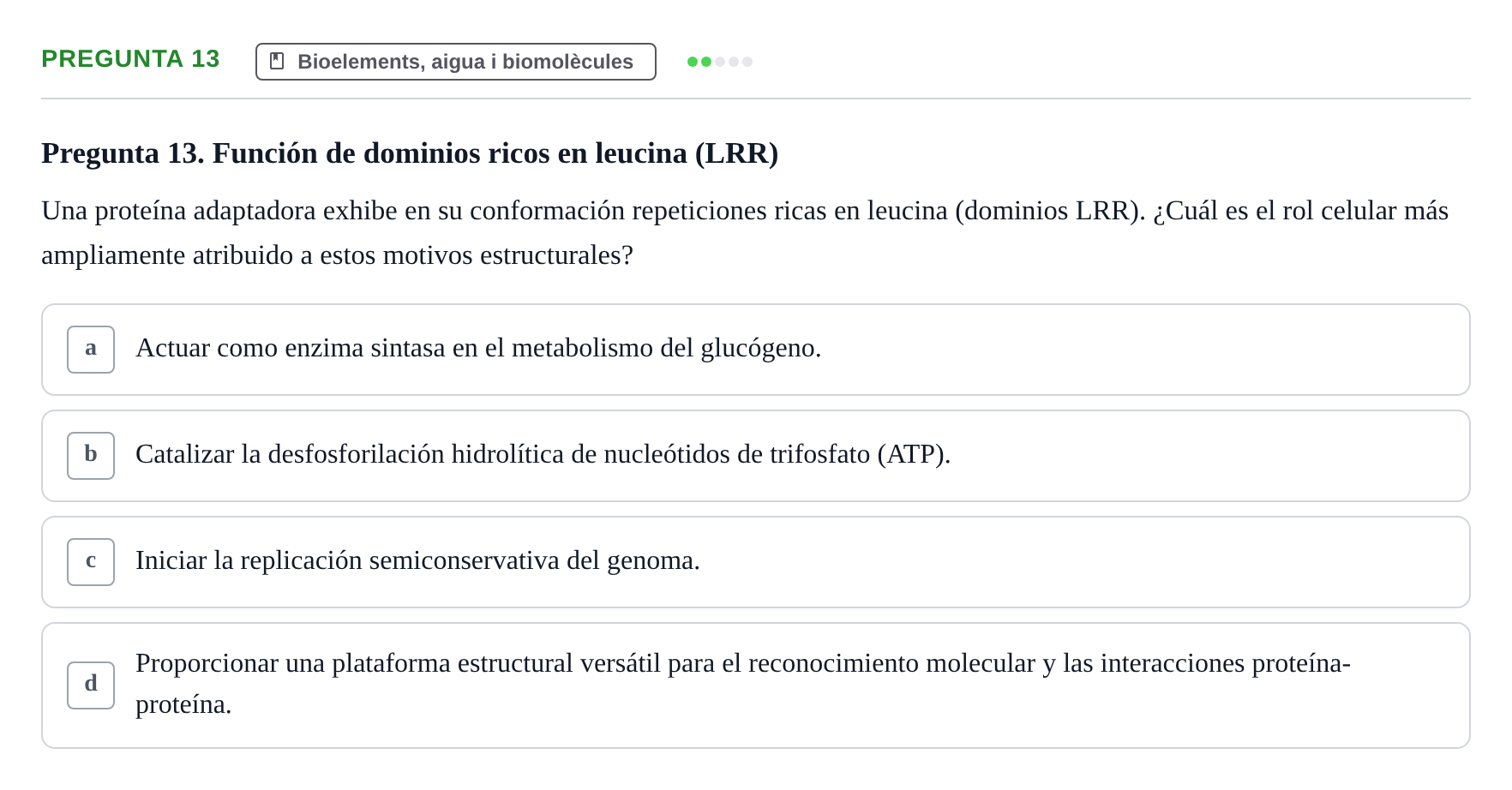 Enunciado: Pregunta 13