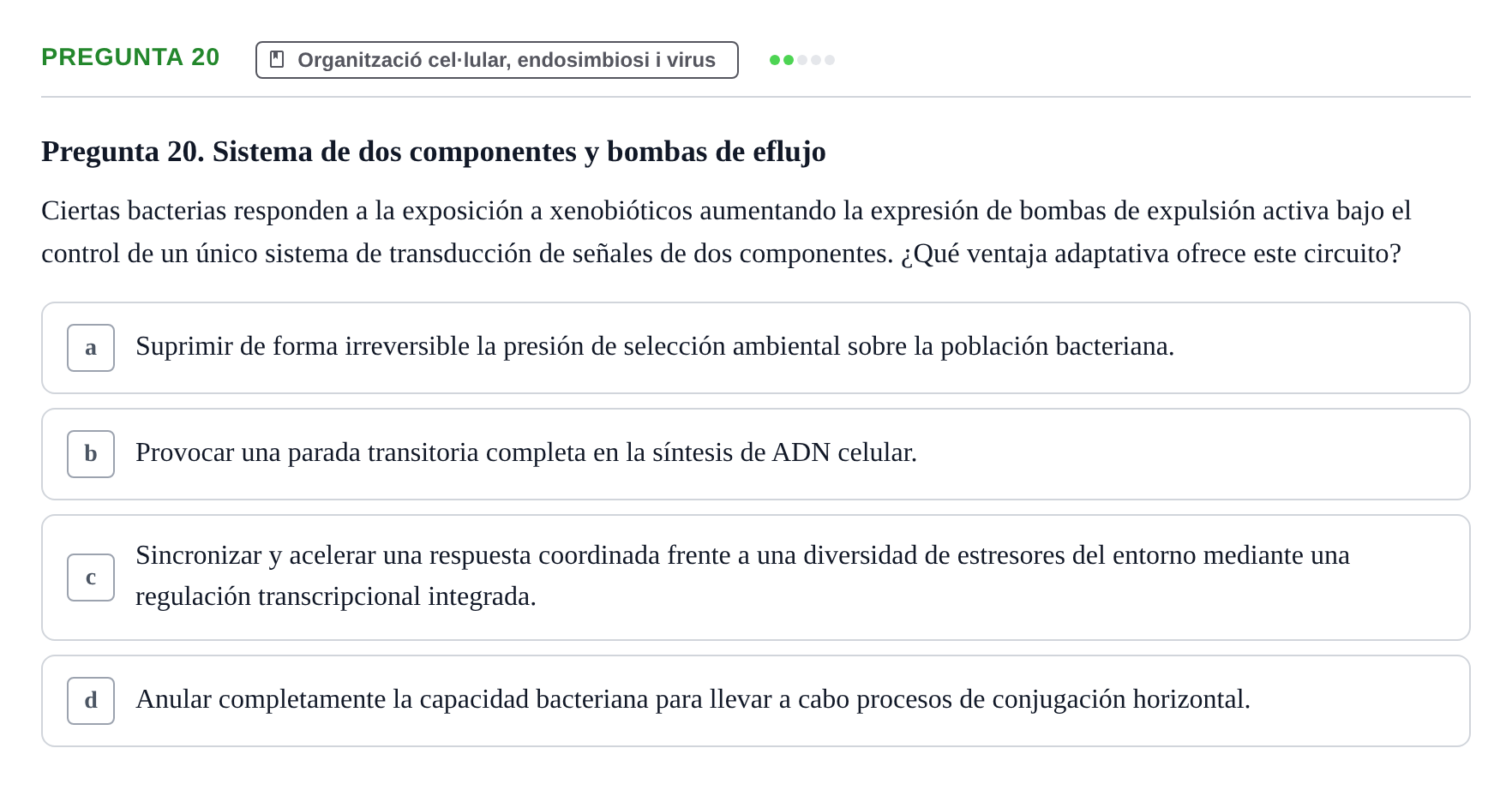 Enunciado: Pregunta 20