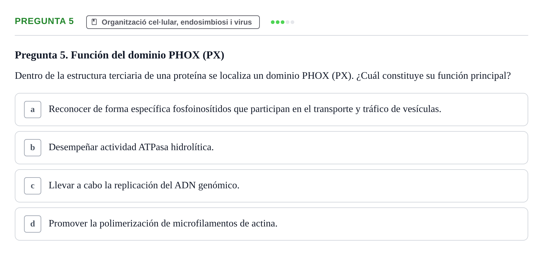 Enunciado: Pregunta 5